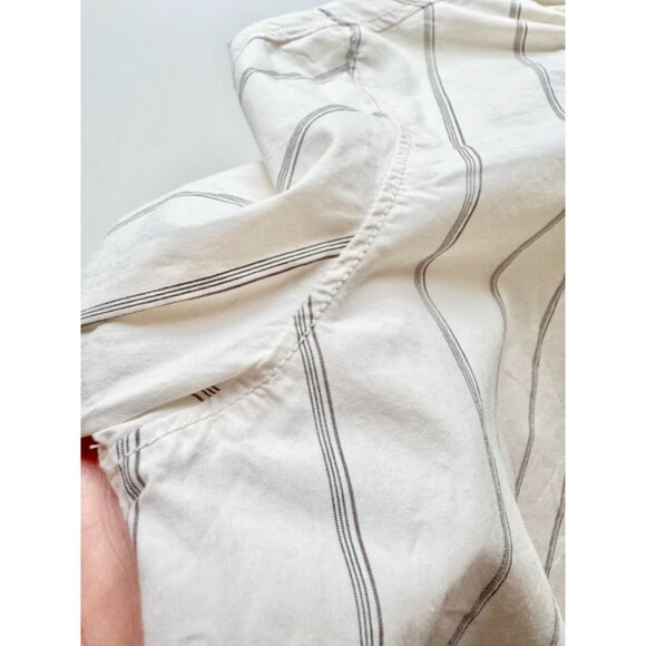 EVERLANE Ivory Striped Cotton Poplin Open Back Breeze Shirt Blouse, Size XS - Picture 8 of 16